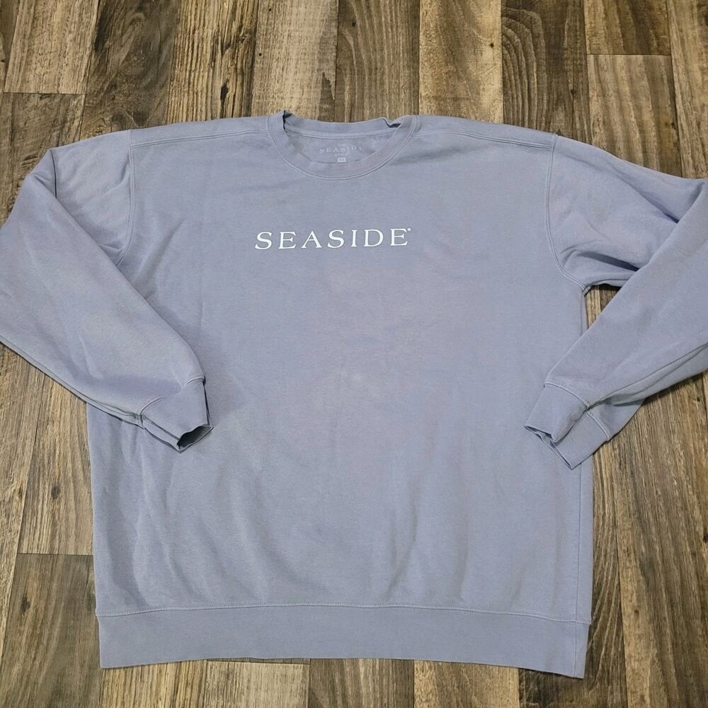 Seaside Women's 30A Crewneck Sweatshirt Pullover Size XL Oversized Blue